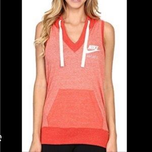 Nike Athletic Just Do It Sleeveless Hoodie Womens Size S Good Condition